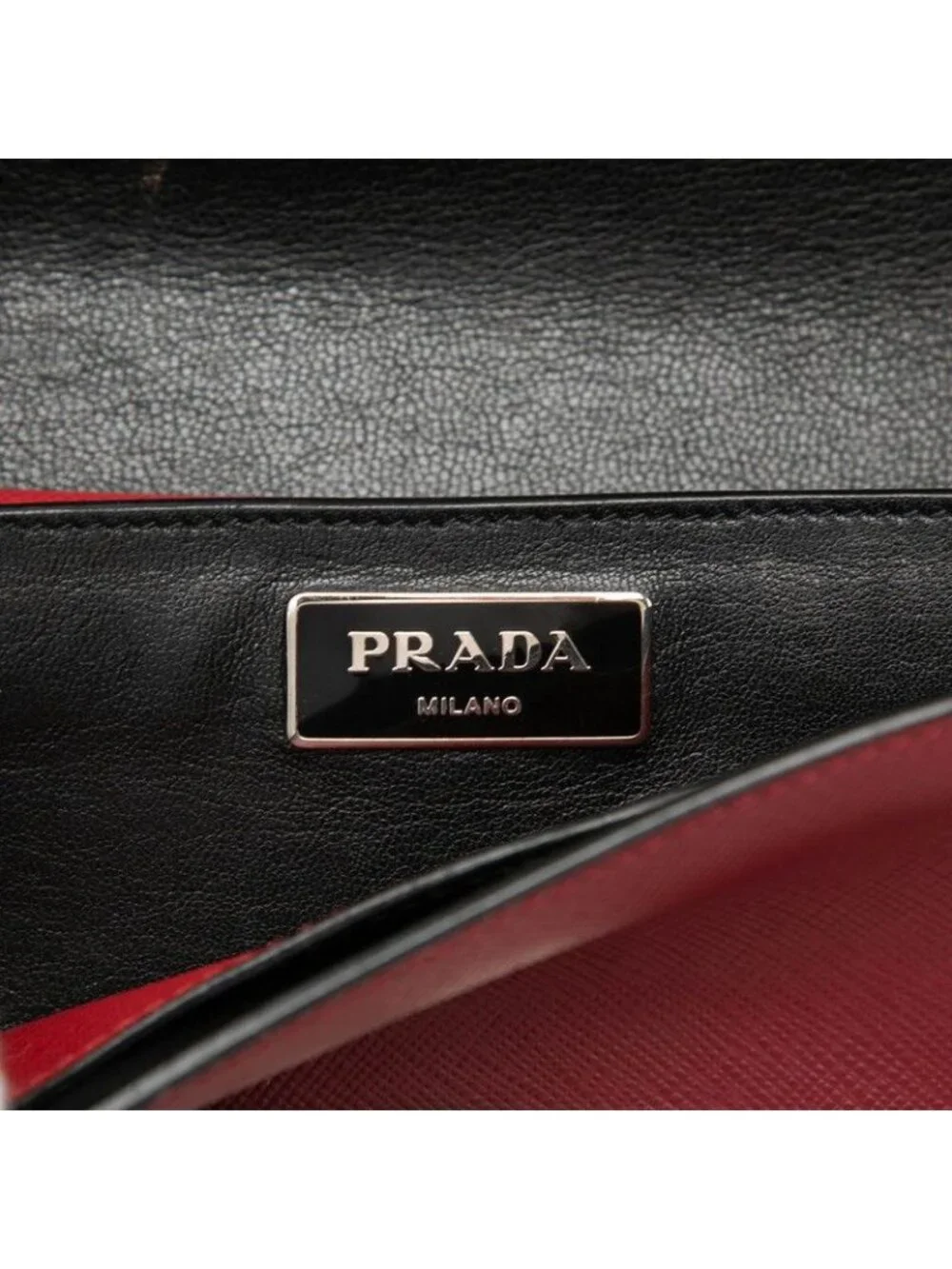 Prada Saffiano 2-Way Crossbody Shoulder Bag Red Leather